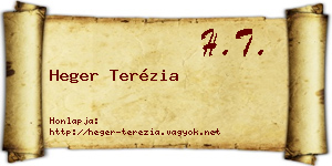 Heger Terézia névjegykártya